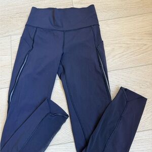 lululemon athletica Black High-Performance Leggings with Zip Details